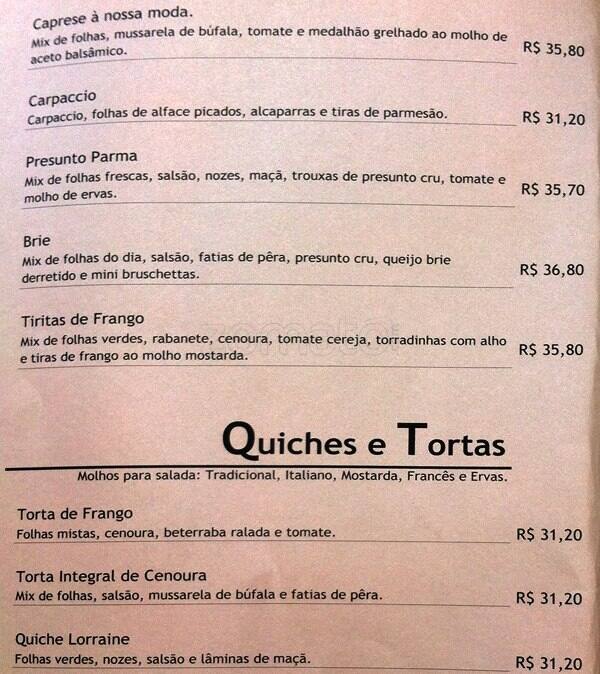 Restaurante Pão Com Manteiga cardápio