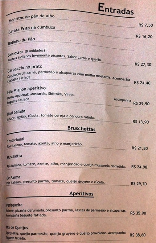 Restaurante Pão Com Manteiga cardápio