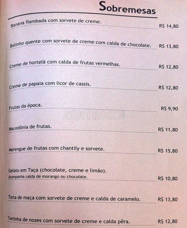Restaurante Pão Com Manteiga cardápio