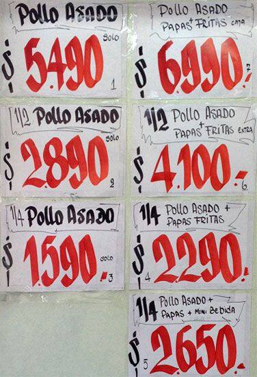 Pollos Re menu