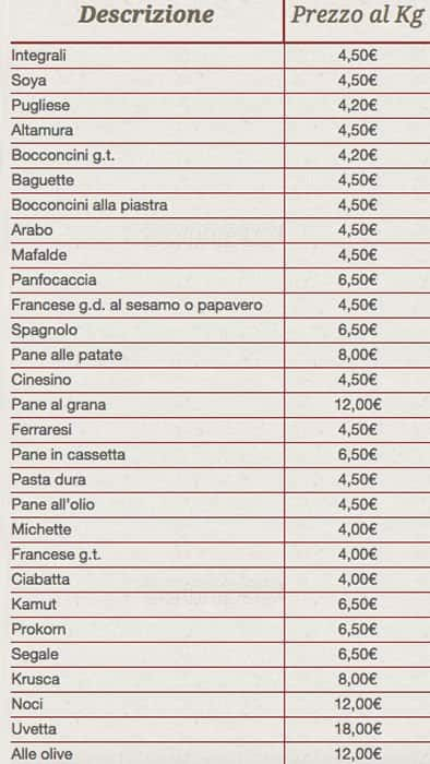 Menu di Amordì 