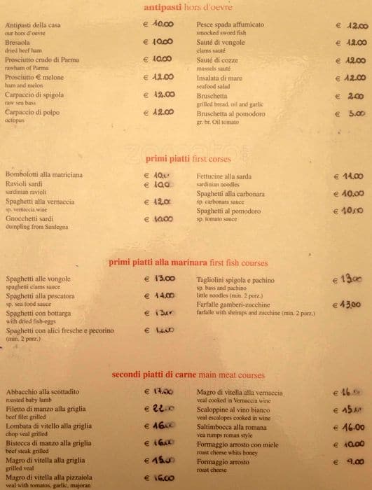 Osteria Der Belli A Roma Foto Del Menu Con Prezzi Zomato Italia 