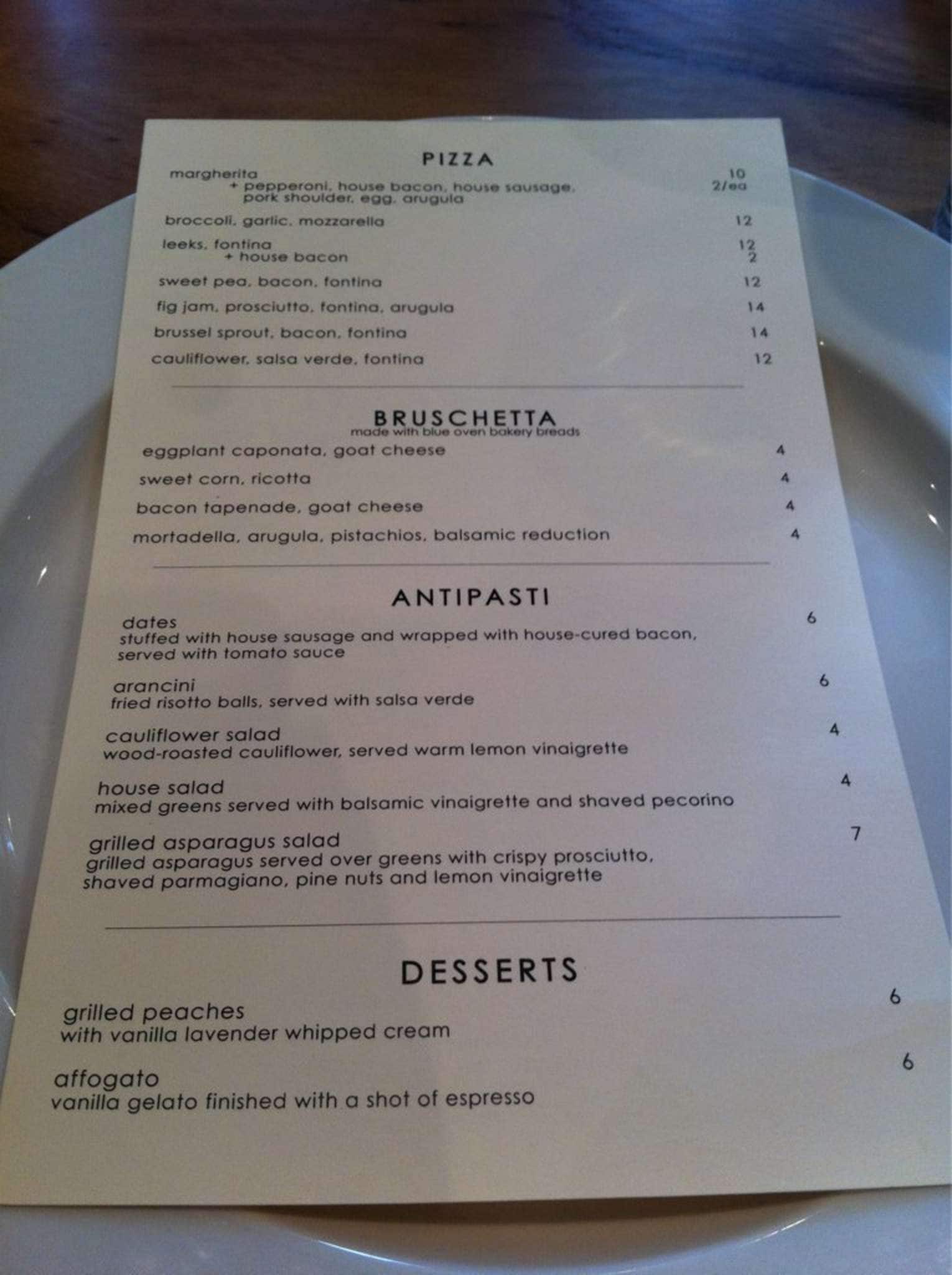 A Tavola Menu, Menu for A Tavola, OvertheRhine/Mount Auburn, Cincinnati Urbanspoon/Zomato