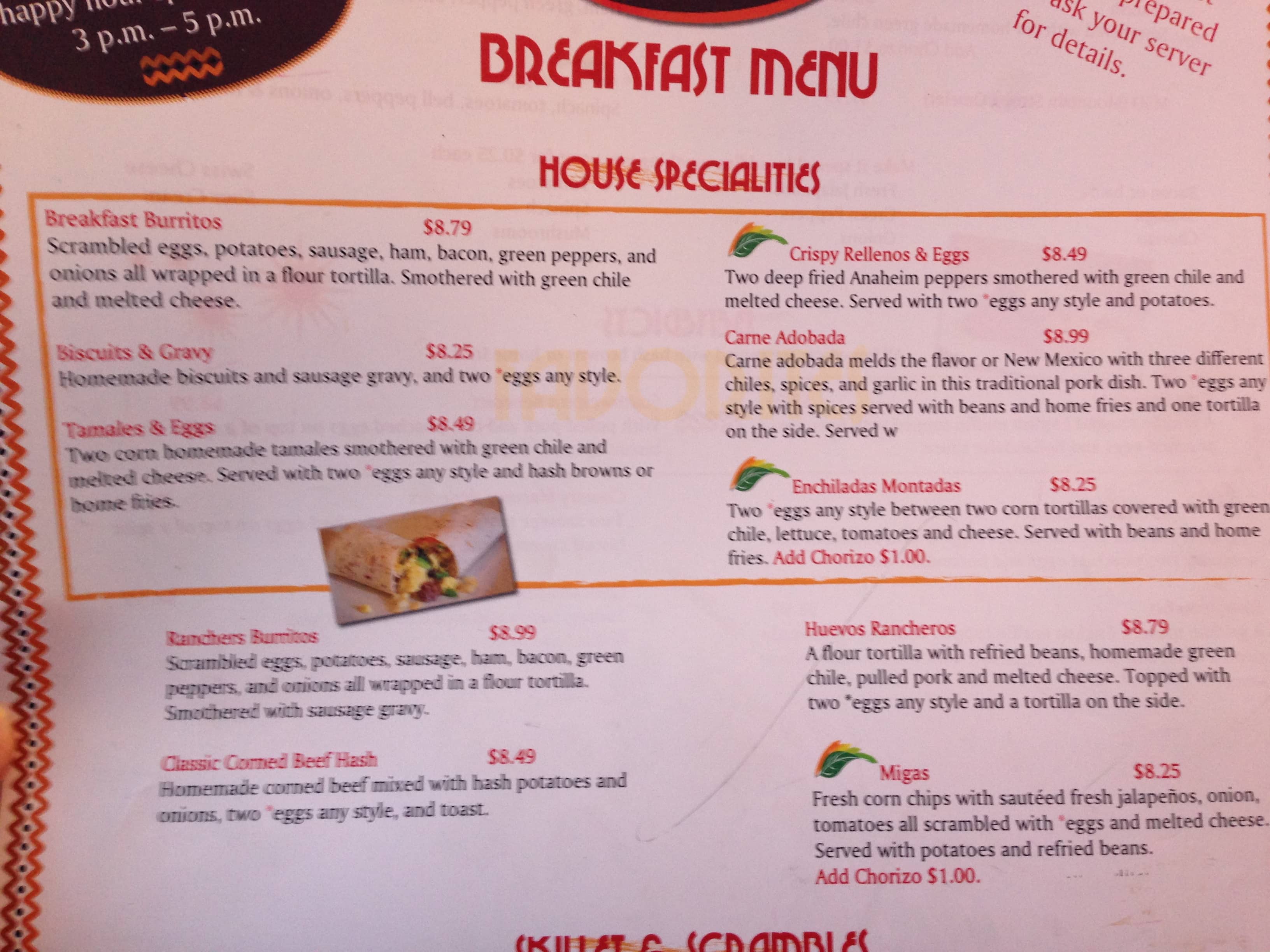 Mountain Strong Menu, Menu for Mountain Strong, Estes Park, Northern