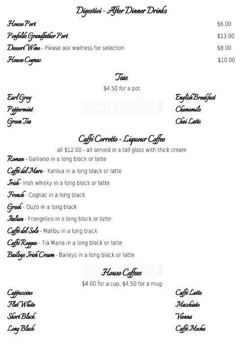 Carmens Little Taste of Italy menu