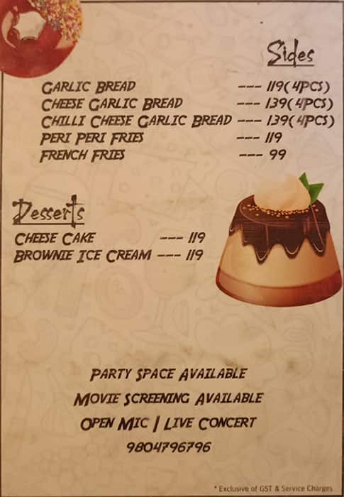 Chichore Cafe menu