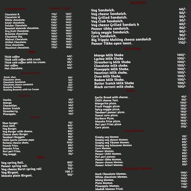 Menu of Cafe Star, Sinhgad Road, Pune