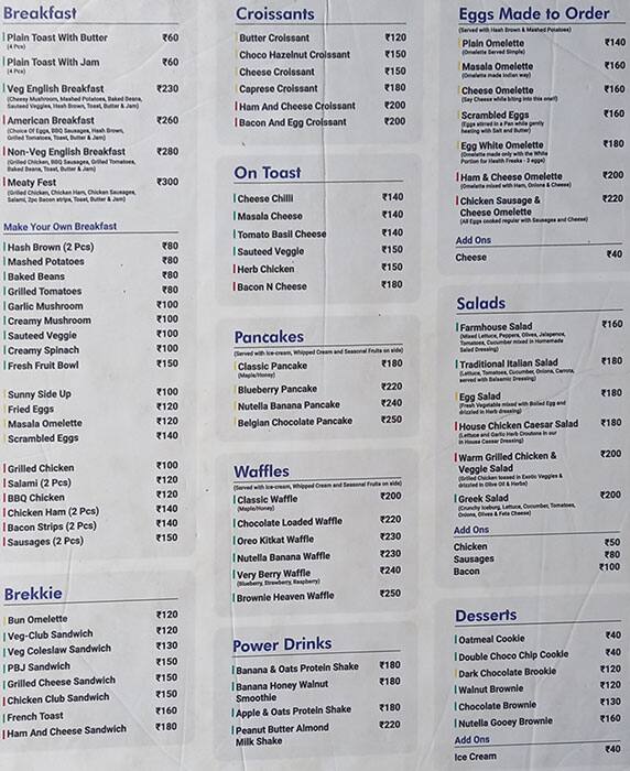 Menu Of Three Beans Dharampeth Nagpur