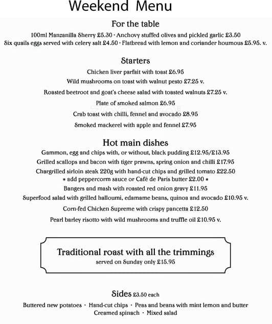 Menu at The Boot & Flogger pub & bar, London