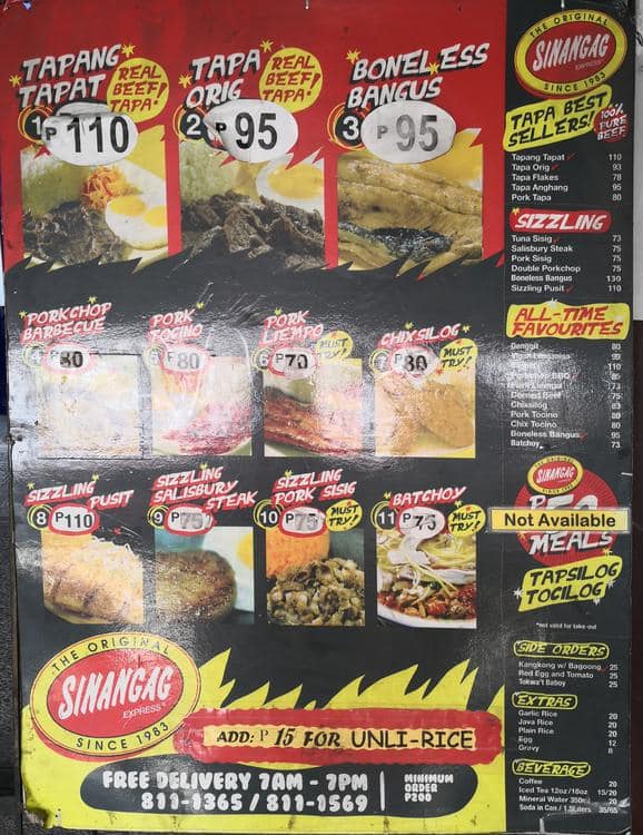 The Original Sinangag Express Menu - Zomato Philippines