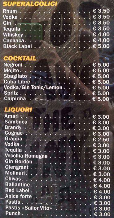 Menu di Bar Zilli 