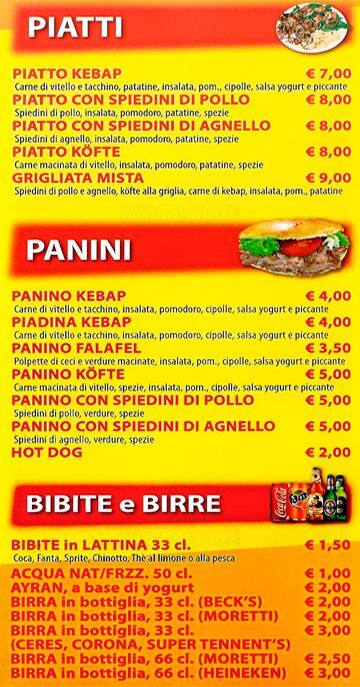 Menu di Istanbul 1 