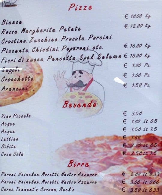 Menu de Orsini pizza