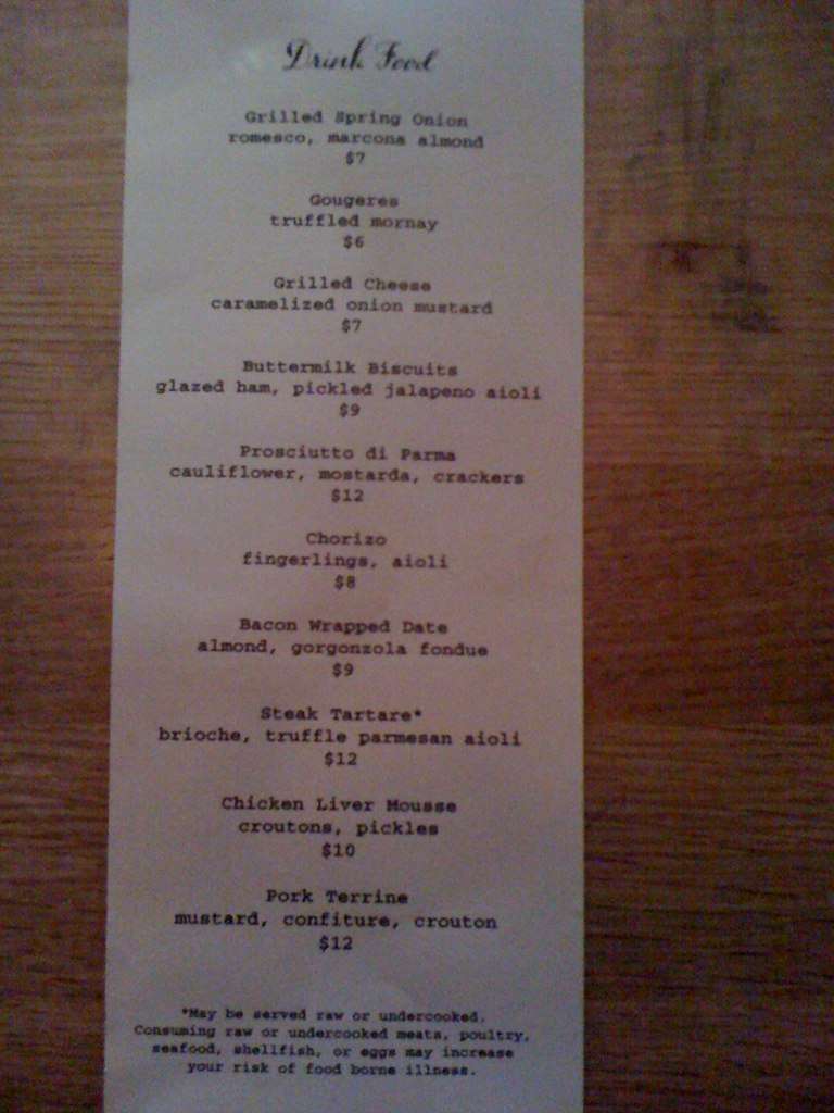 Drink Menu, Menu for Drink, South Boston, Boston Urbanspoon/Zomato