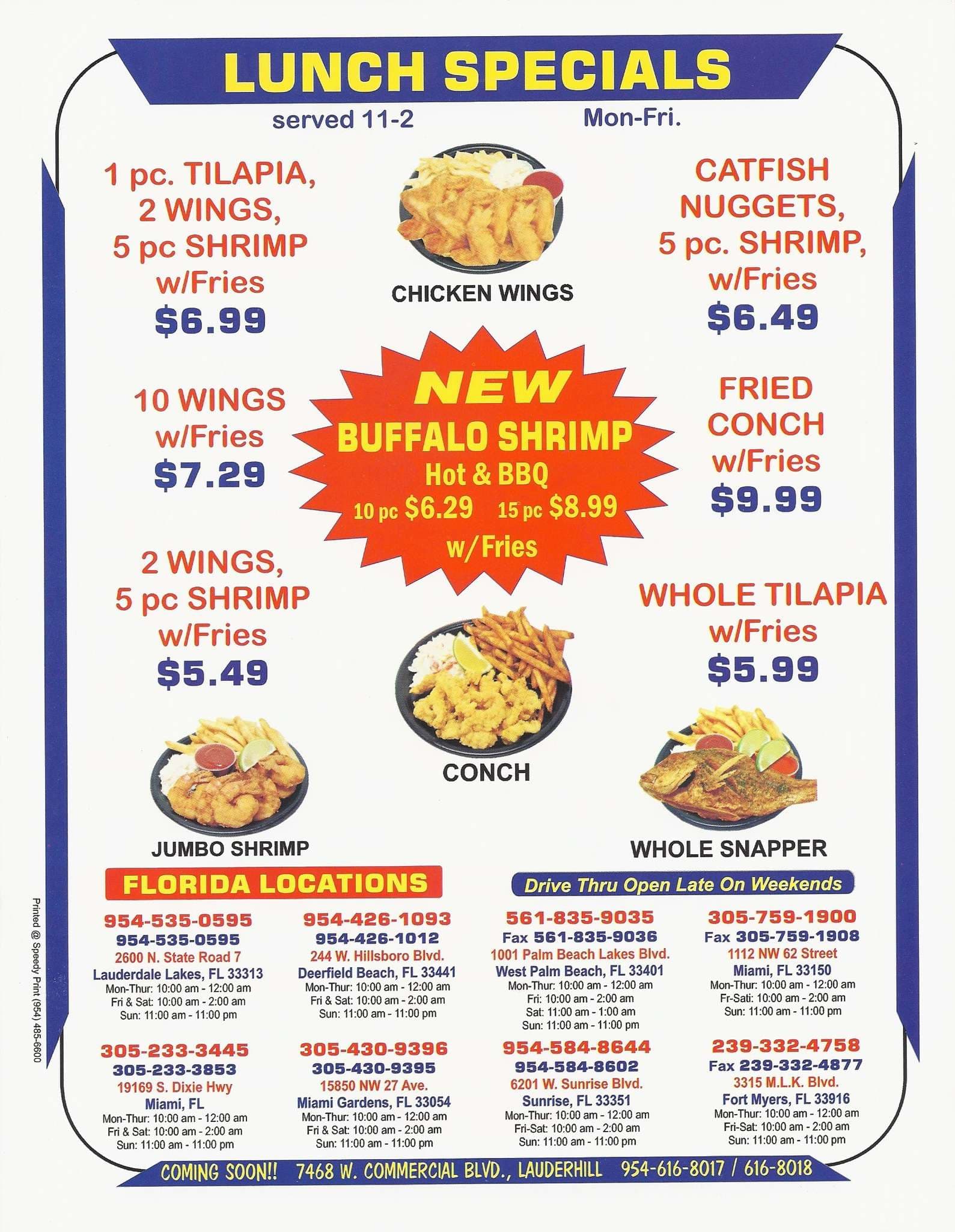 Hook Fish & Chicken Menu, Menu for Hook Fish & Chicken, Plantation ...