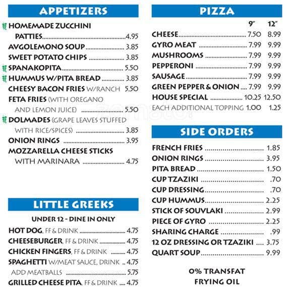 Grecian Corner Menu Menu For Grecian Corner Winston Salem