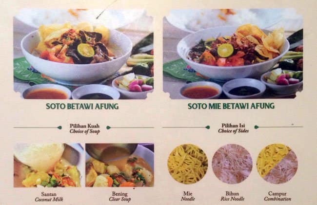 Soto Betawi Afung Menu Menu For Soto Betawi Afung Puri Indah Jakarta