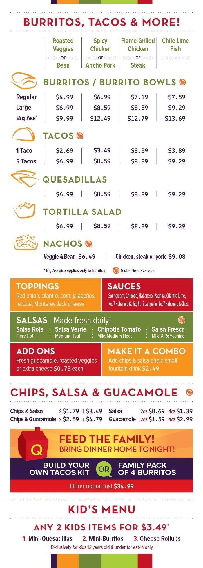 Quesada Burritos & Tacos Menu Urbanspoon/Zomato