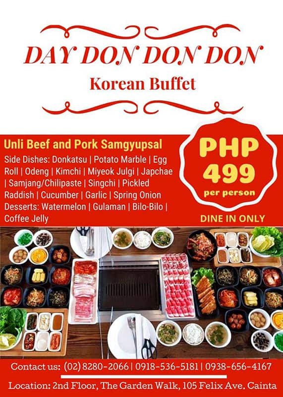 Menu at Day Don Don Don restaurant, Cainta