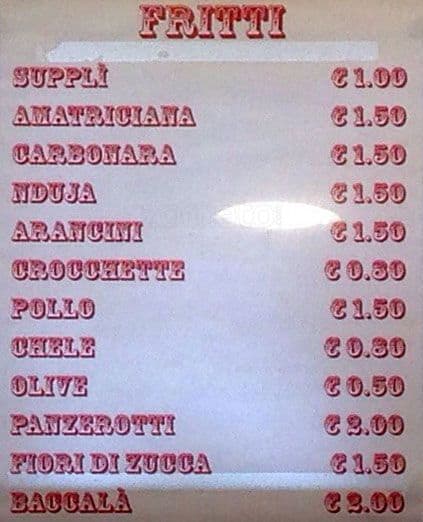 Menu di Pizzeria Boccione 