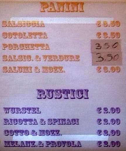 Menu di Pizzeria Boccione 