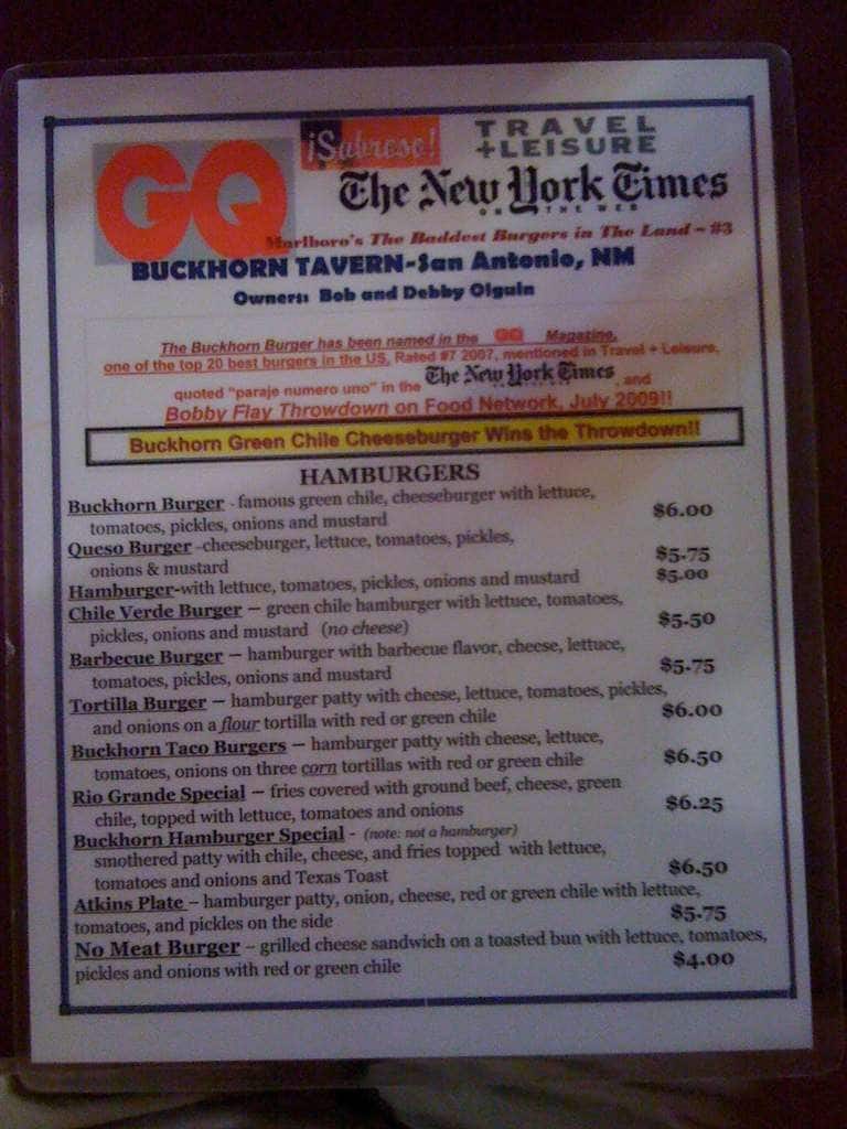 Manny's Buckhorn Tavern Menu Urbanspoon/Zomato