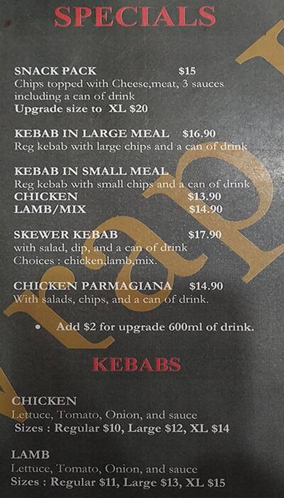 Wrap It Falafel, Kebab & HSP меню