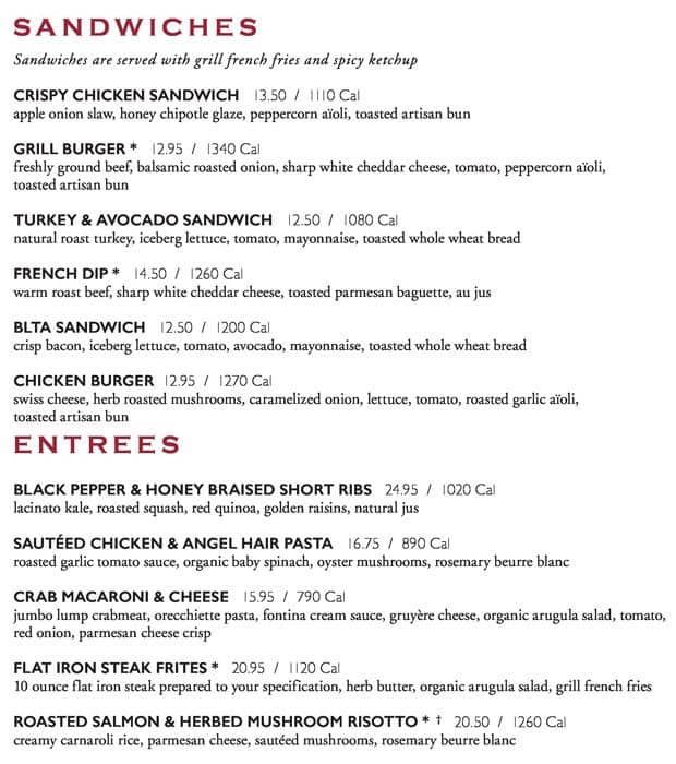 nordstrom grill menu menu for nordstrom grill newark wilmington