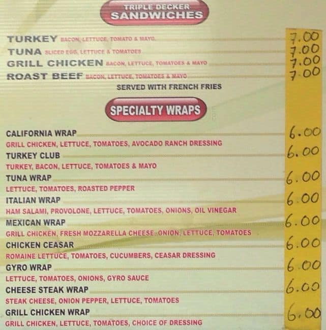 Kingsbridge Coffee Shop Menu, Menu for Kingsbridge Coffee Shop, Fordham