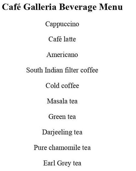 Menu