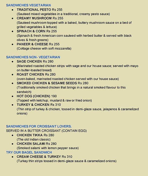 Menu at Glen’s Bake House Jayanagar, Bengaluru