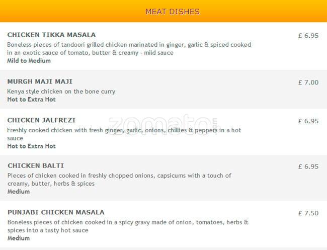 Carta de Chilli Bite