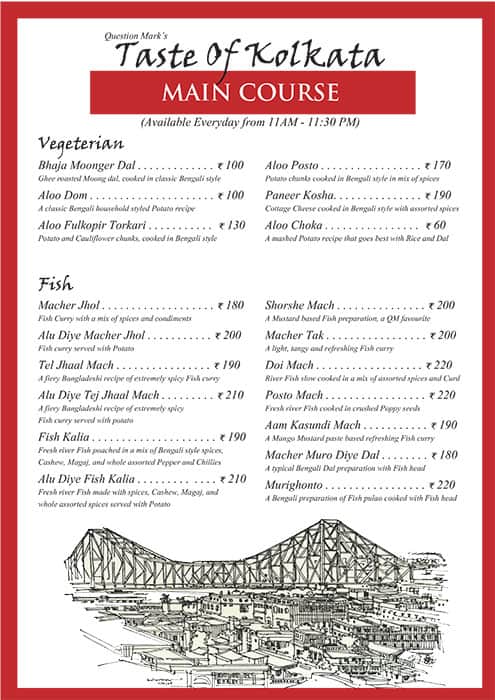 Question Mark - Taste of Kolkata menu