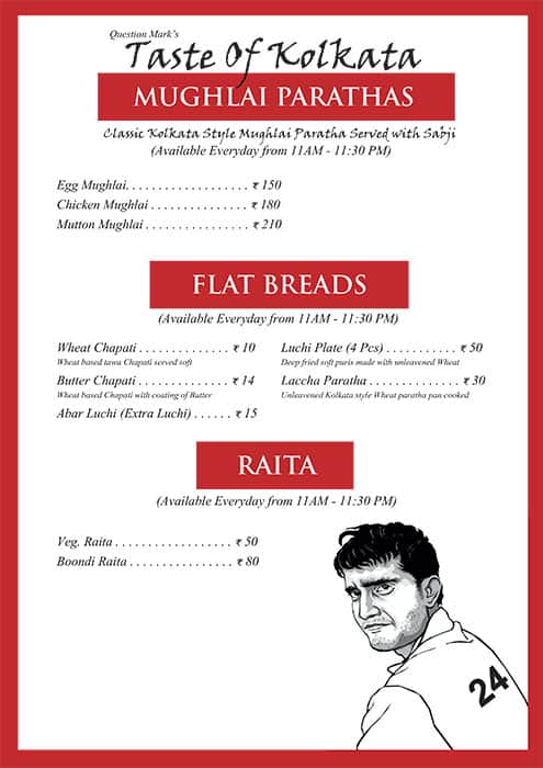 Question Mark - Taste of Kolkata menu