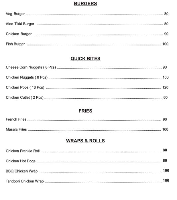 Blueberry - The Cake Cafe menu