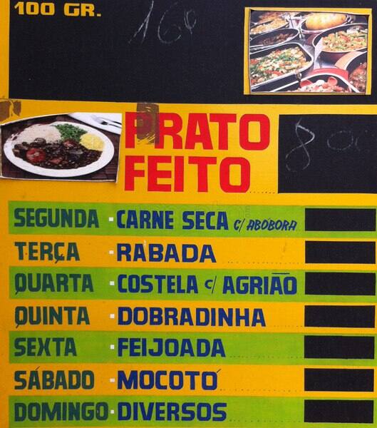 Bar Senador Alencar cardápio