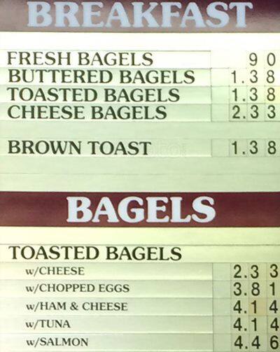 Donut Counter menu