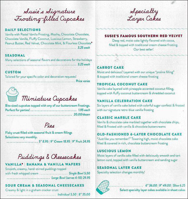 SusieCakes a San Francisco Foto del Menu con Prezzi