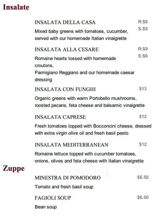 Santo Italian Restaurant Menu, Menu for Santo Italian Restaurant