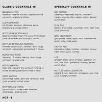 Mr Purple Menu Menu For Mr Purple Lower East Side New York City