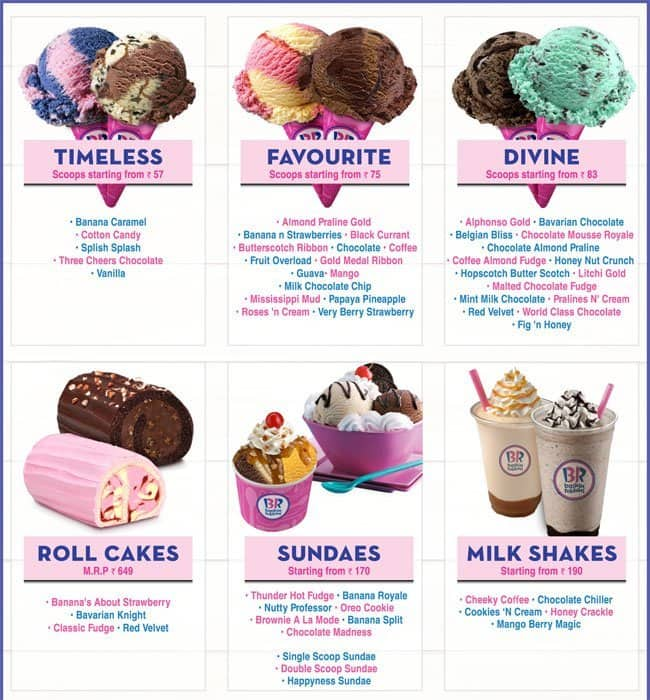 Baskin Robbins Menu Menu For Baskin Robbins Borivali West Mumbai