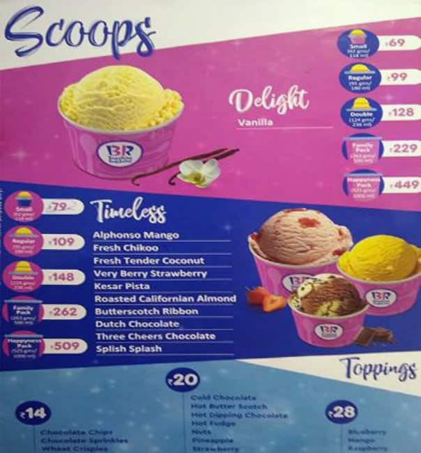 Menu at Baskin Robbins - Ice Cream Desserts, Mumbai, Napean Sea Road