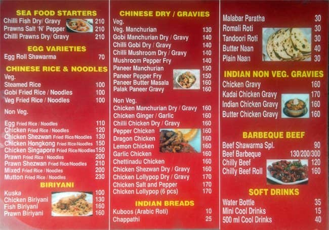 Arabian Delights Menu, Menu for Arabian Delights, Anna Nagar West ...