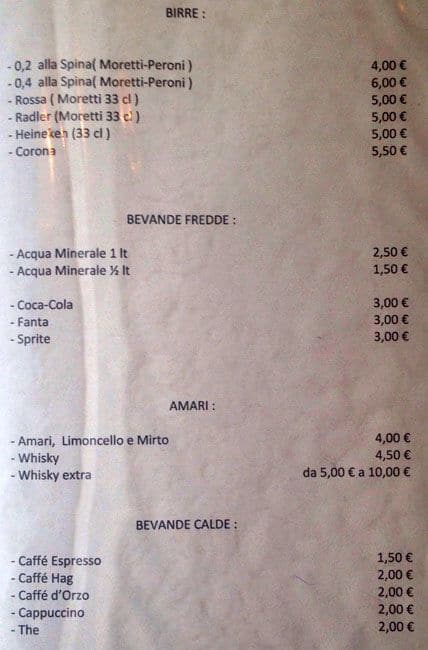 Menu di Ponte Mollo 