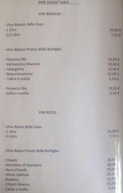 Menu di Ponte Mollo 