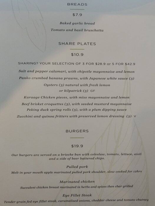 Garden Grille Restaurant and Bar Menu Urbanspoon/Zomato