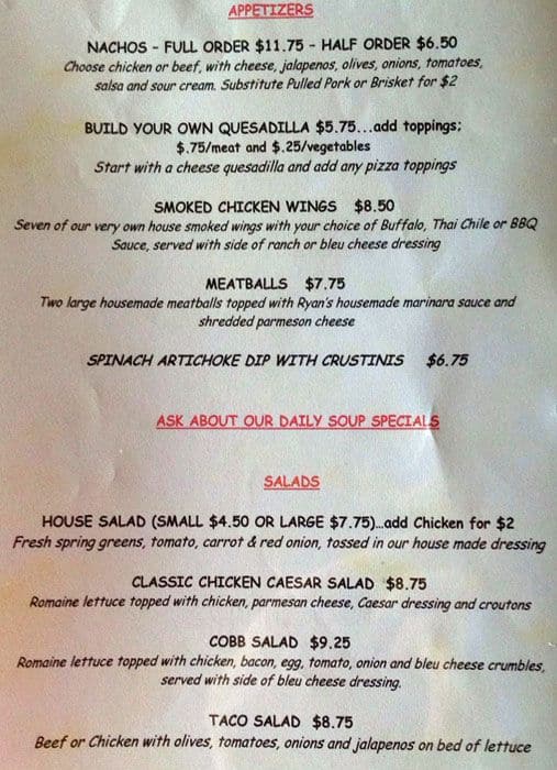 Menu at Red Dog Saloon pub & bar, Port Orchard
