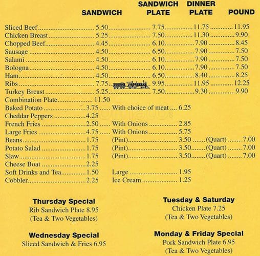 Railhead Smokehouse Menu, Menu for Railhead Smokehouse, Southwest Fort