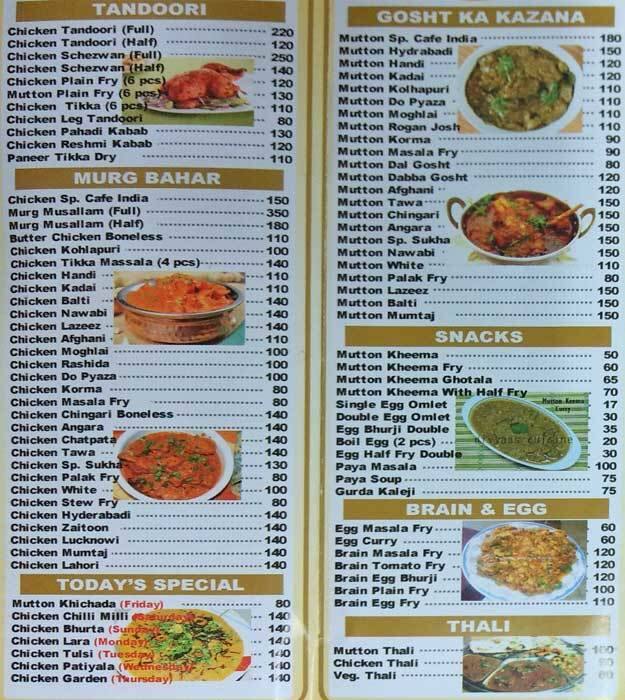 Cafe India Menu, Menu for Cafe India, Castle Mill, Thane West, Thane ...