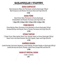 Nusret Etiler Price List